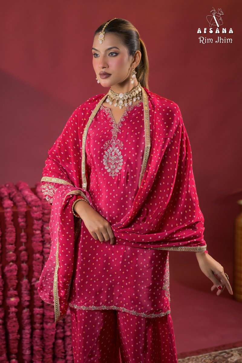 Rim Jhim By Afsana Crepe Readymade Suits